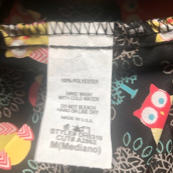 Hana by Morena black Owl design Spaghetti strap mini flounce dress size small - Picture 8 of 8